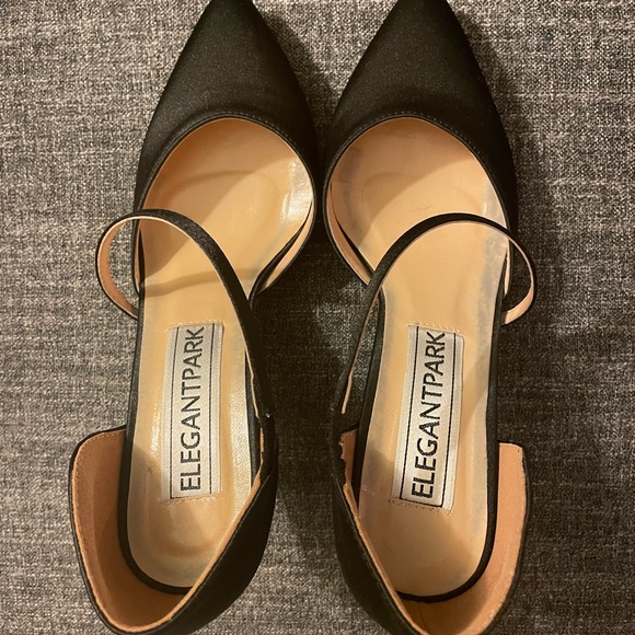 Black satin strappy heels - Picture 3 of 10